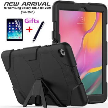 

Case For Samsung Galaxy Tab A 10.1 2019 T510 T515 SM-T510 Tablet Shockproof Heavy Duty Silicon PC Kickstand Stand Cover Funda