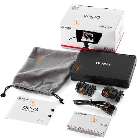 Оригинальный Viltrox 7 ''DC 70 II 1280x800 HD LCD HDMI AV вход камера видеомонитор дисплей для