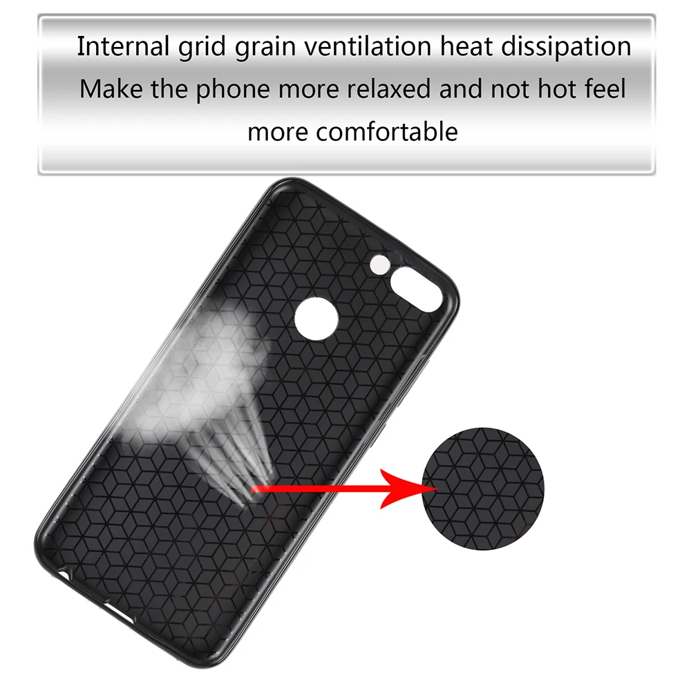 YIESOM For Huawei P Smart Case Carbon Fiber TPU Silicone Soft Case For Huawei P Smart Enjoy 7S Cover P Smart Coque Capa Fundas (7)