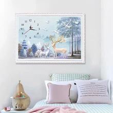 Diamond Painting Elk Diamond Embroidery Clock Full Round Diamond 5D Diamond Mosaic Restaurant Bedroom Decoration LUOVIZEM L840 Diamond Painting Elk Diamond Embroidery Clock Full Round Diamond 5D Diamond Mosaic Restaurant Bedroom Decoration LUOVIZEM L840