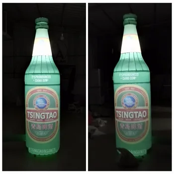 

Customzied 2m H Bottle model Attractive Giant Standing Inflatable Advertising Beer Bottle with led lights on sale