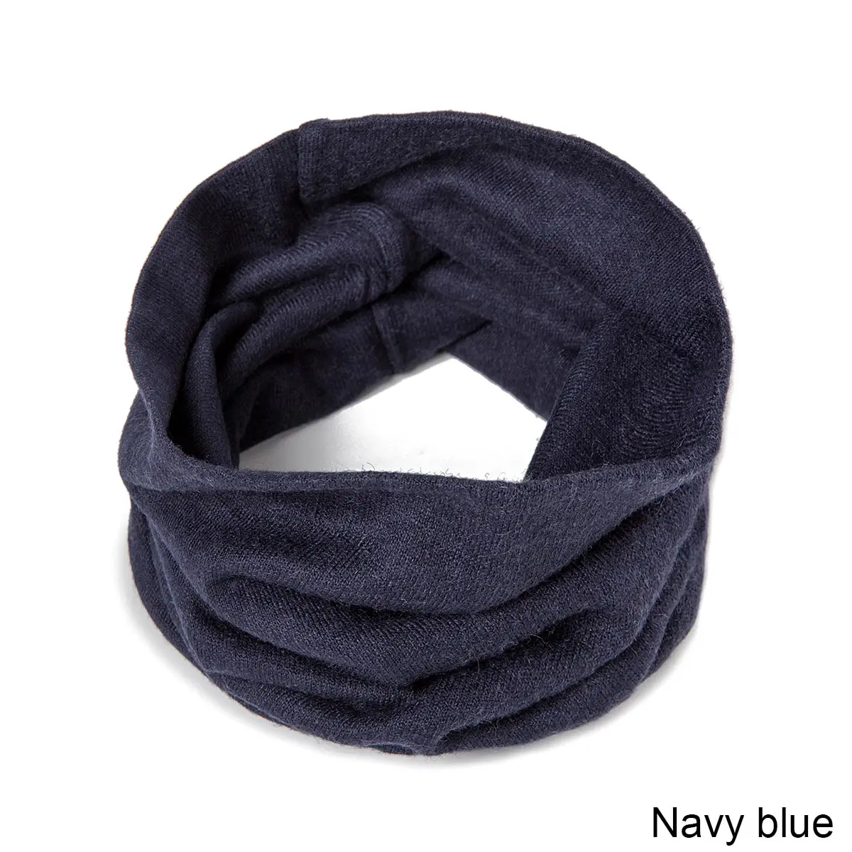 Модный теплый шарф для женщин и мужчин; сезон осень-зима; вязаный однотонный хлопковый шарф на шею; вязаные мягкие шарфы-кольца для мальчиков и девочек - Цвет: A