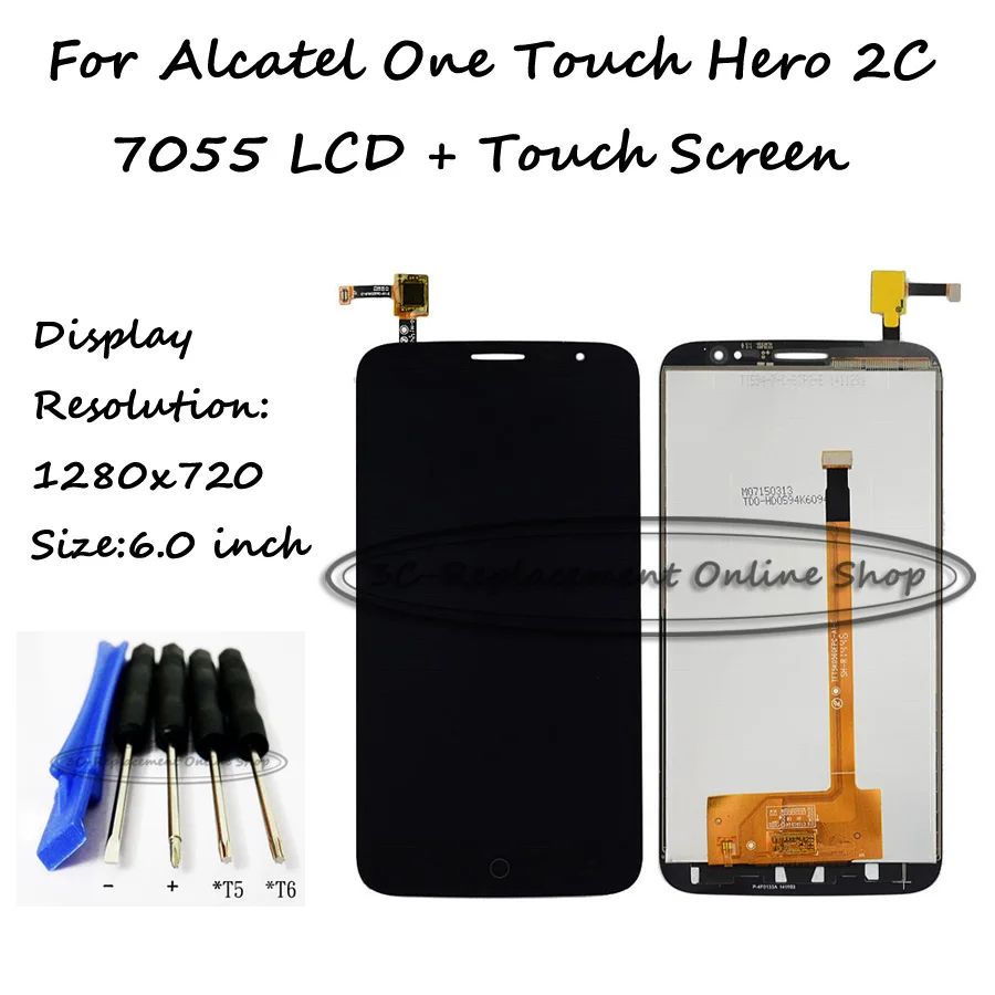 Для Alcatel One Touch Hero 2C OT 7055 7055A OT-7055 OT7055 ЖК-дисплей Дисплей + кодирующий