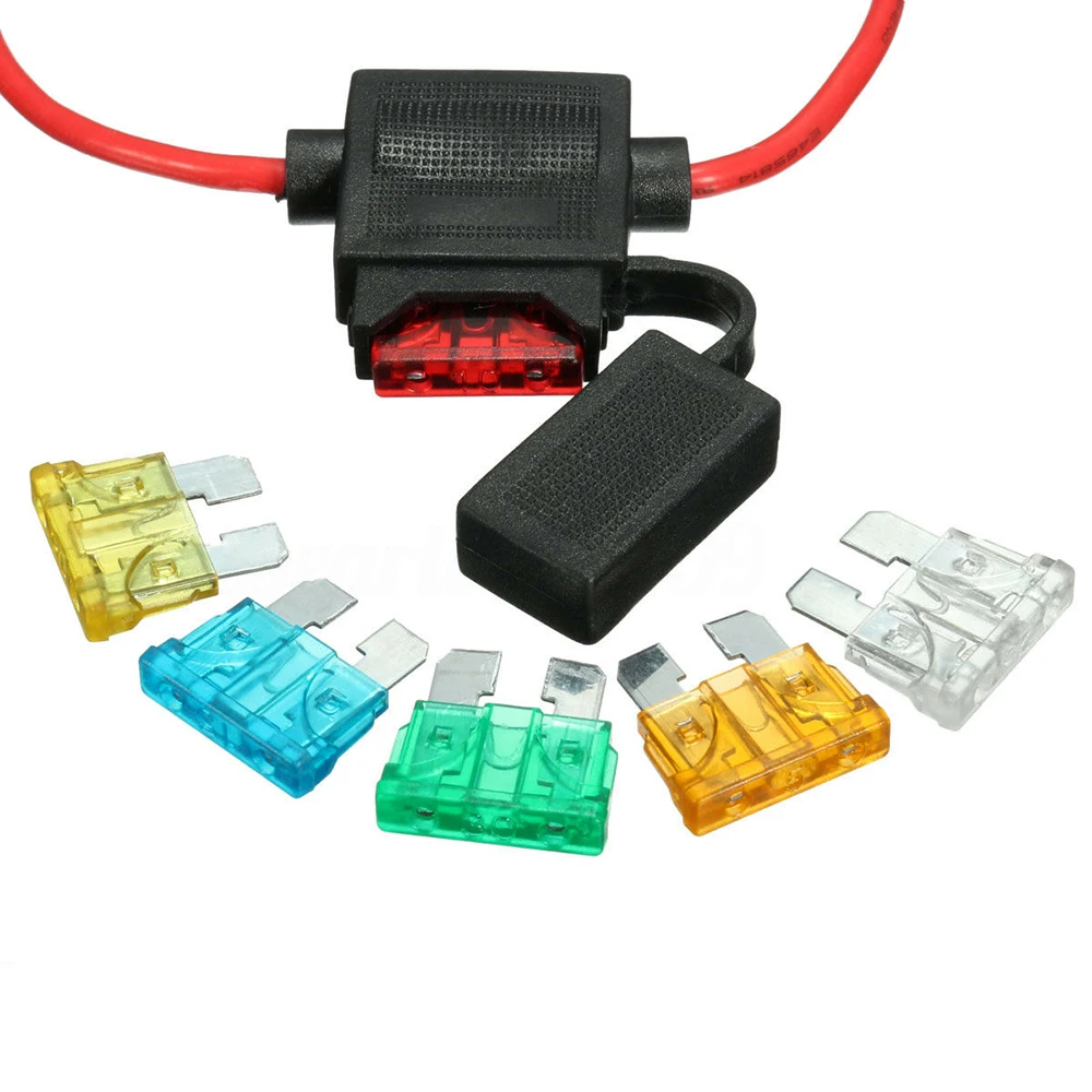 Fuses Set 12V Car In line Standard Blade Fuse Holder 5A 10A 15A 20A 25A