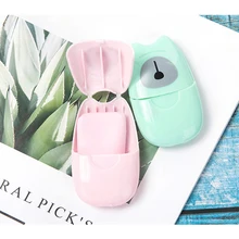 50 шт./лот путешествия ароматическое кусковое листовое коробка для вспенивания портативный Стиральная салфетки для рук банное бумажное мыло красочные маленькие мыло таблетки