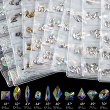 6 форм/упаковка 3d акриловые Многослойные алмазные камни для нейл-арта украшения DIY ногтей советы блеск AB Прозрачный квадратный Овальный капля сердце