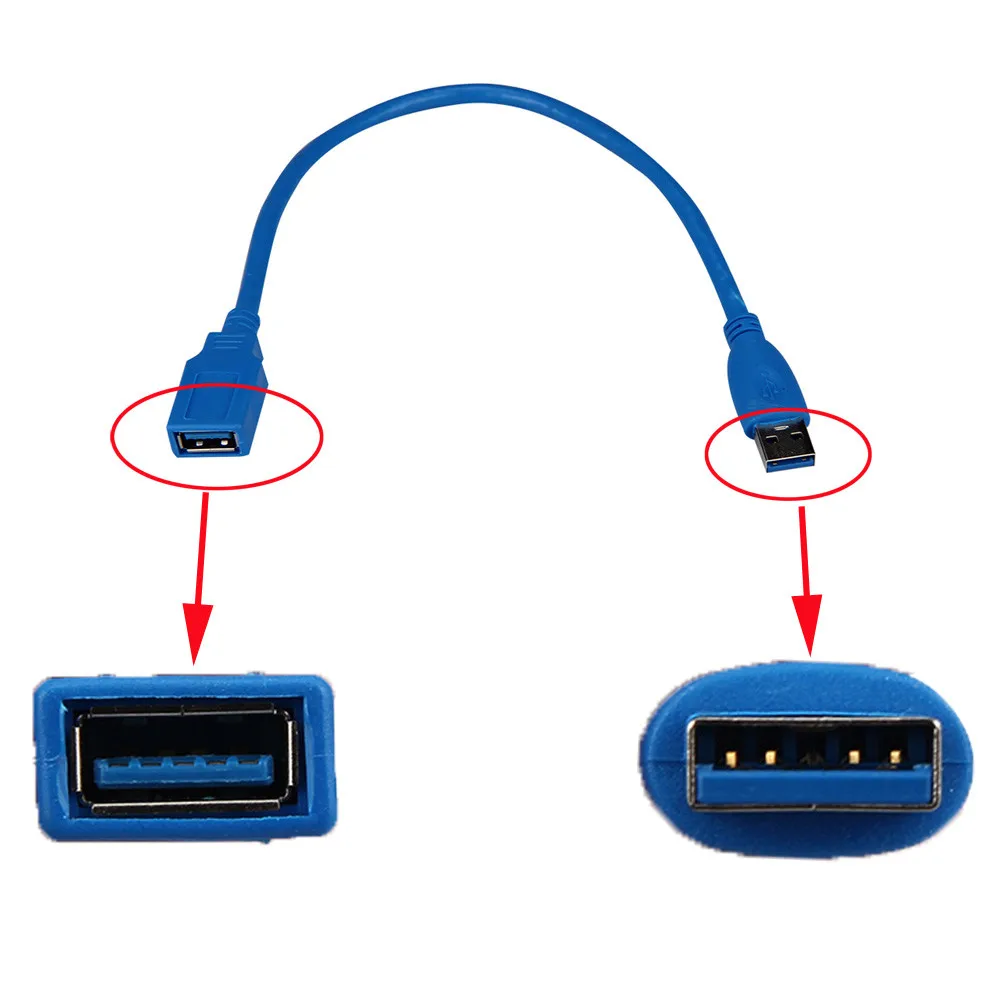 

Computer Cables & Connectors 1 Ft 30cm USB 3.0 Type A Male To Female Blue Extension Cable JB51