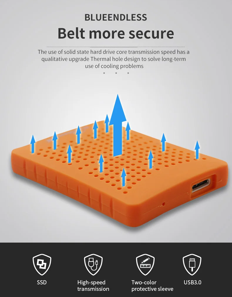 64G/128G/256G внешний SSD жесткий диск с SATA hdd корпус Высокоскоростной USB 3,0 Портативный мини жесткий диск blueendless