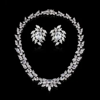 

NEW! 2018 Luxury Fashion High Quality AAA Stone Wedding Engagement Jewelry Set Earrings and Necklace Party Jewelry