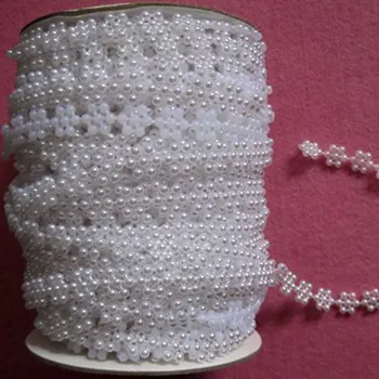 

25yard / volume white flowers Pearl String Garment Decorative Wedding decoration/holiday decorations 003005012