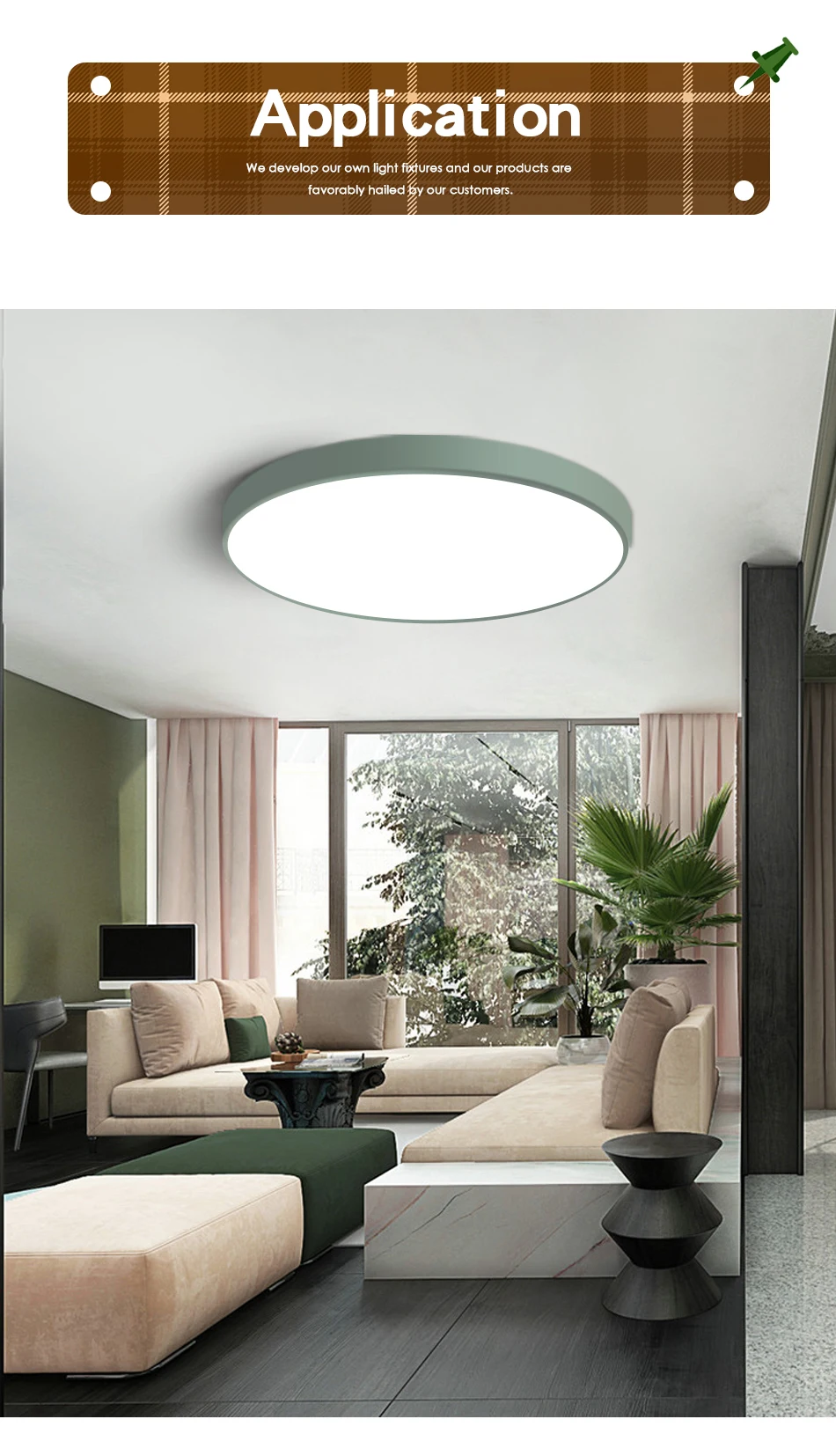 LED Ceiling Light Ultra-thin 5CM LED Mordern Simple Lamp Black White Round Square for Living Room Bedroom Foyer Dinning Room