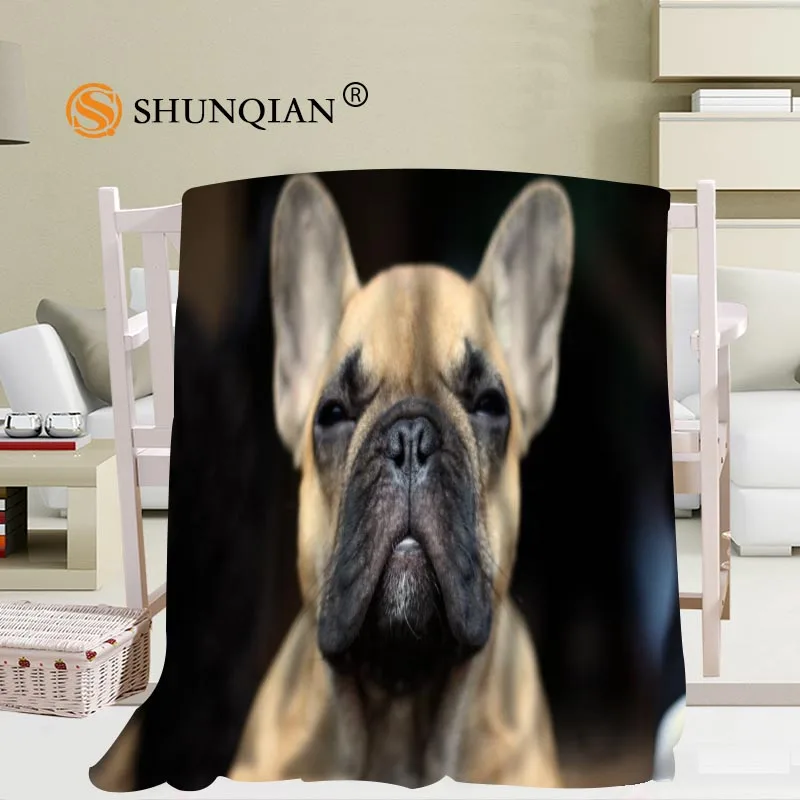 

Custom big size French Bulldog Blankets for beds Falafel warm winter sleeping sofa blanket 56x80inch 50X60inch 40X50inch