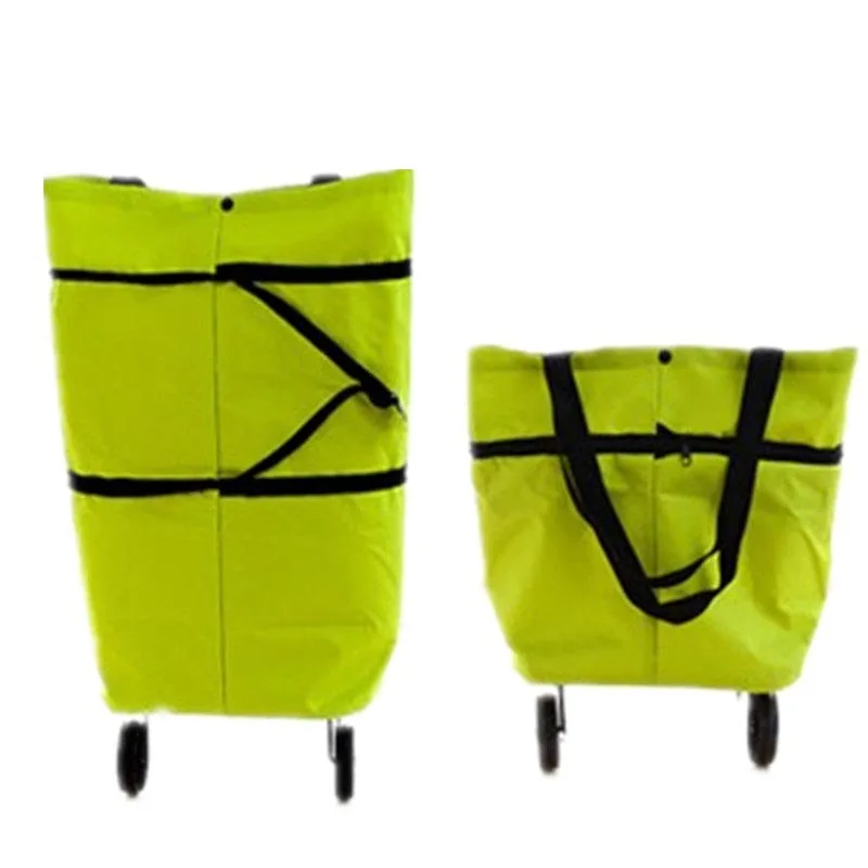Portable Reusable Foldable Shopping Bags Oxford Foldable Luggage Grocery Storage Shopping Cart ...