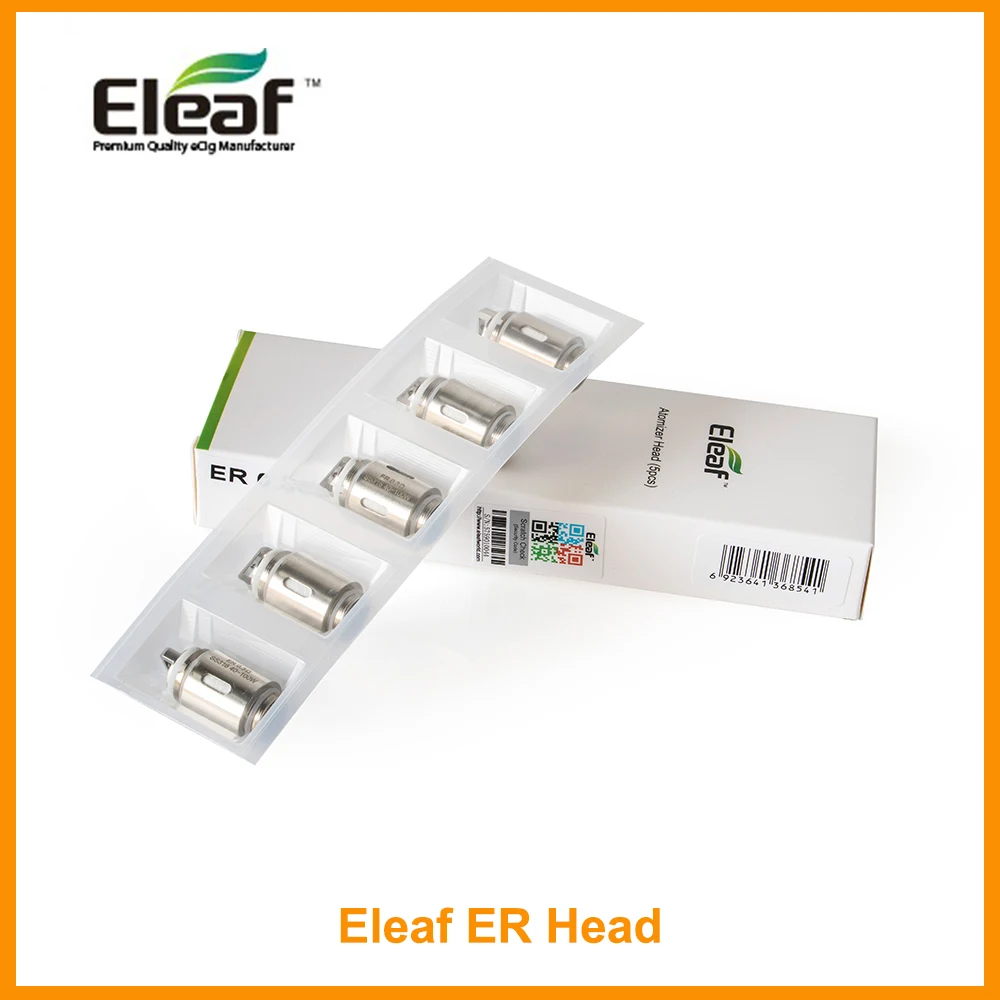 

Original Eleaf ER 0.3ohm Head SS316 Coil 40-100W Eleaf Pure Cotton Replacement Core Head For Melo RT 22 ER Head E-Cigarette