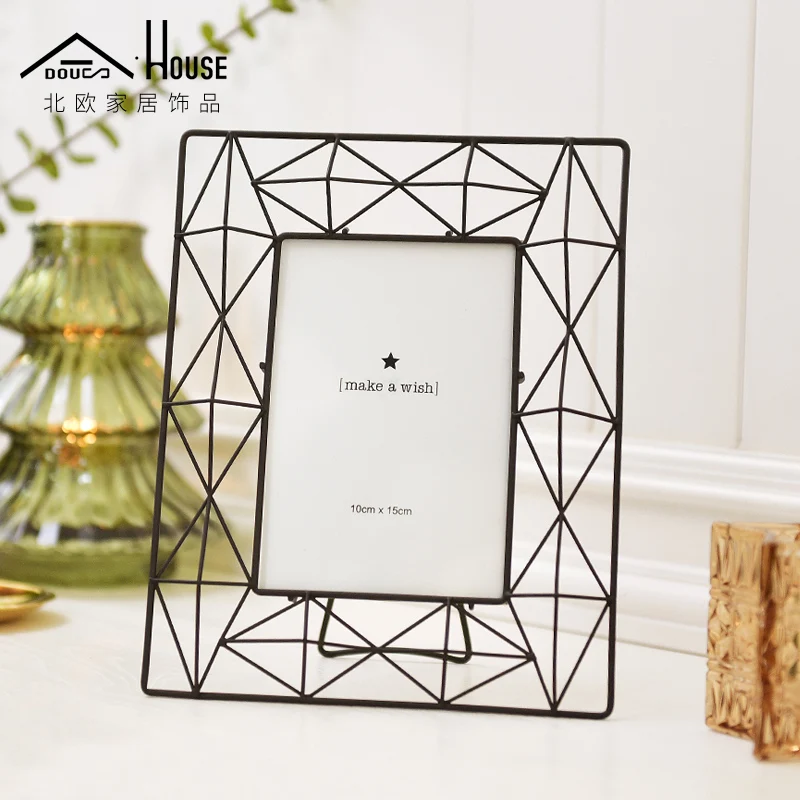 

North European style and modern simplephoto frame table creative rectangular black wall decoration combination of American Iron