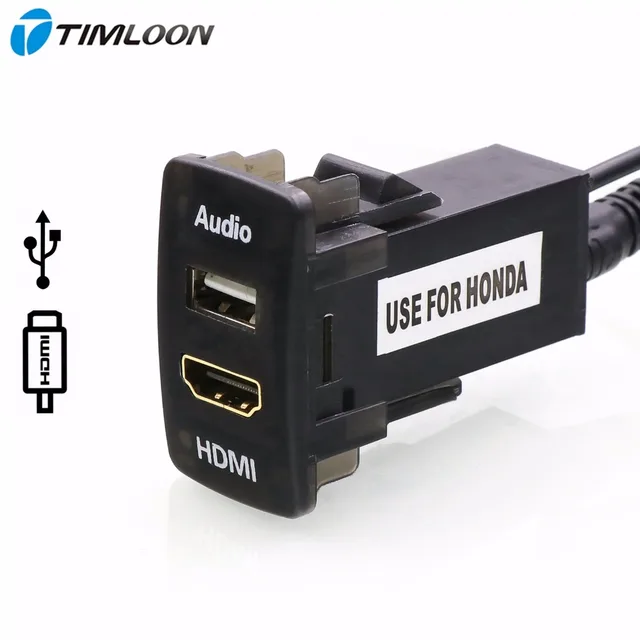 Car USB Audio Input Charger with HDMI Socket Use for Honda,Civic