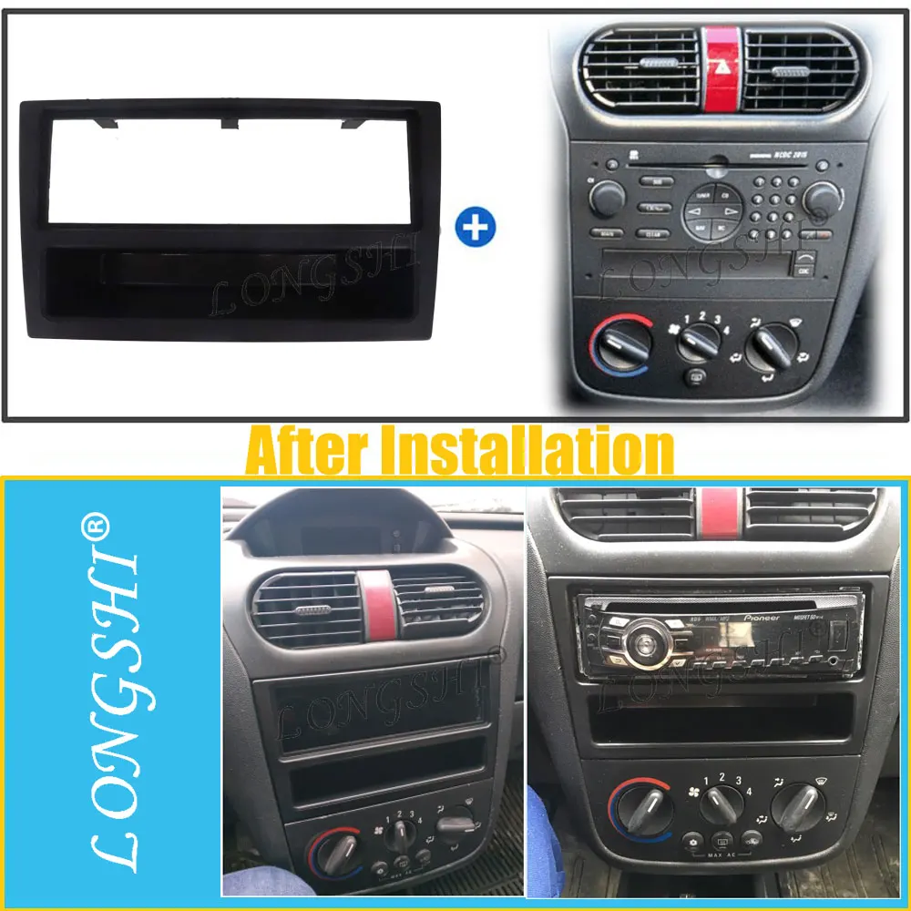 voordat onderwijzen definitief Longshi 1 Din Car Radio Fascia For Opel Corsa (c) Meriva Omega (b) Vectra  Vivaro Stero Surroud Panel Cd Audio Frame Trim Kit 1di - Fascias -  AliExpress