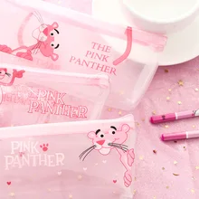 Пенал для карандашей с изображением розовой пантеры из ПВХ, водонепроницаемый пенал для ручек, Подарочный пенал для школьных принадлежностей для девочек C20 D20