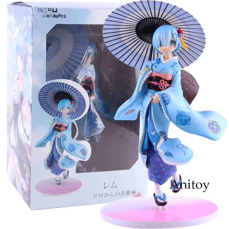 

Anime re:zero Re:Life in a different world from zero Blue Rem Kawaii Cute Toys Action Figure Collectible Model Toy