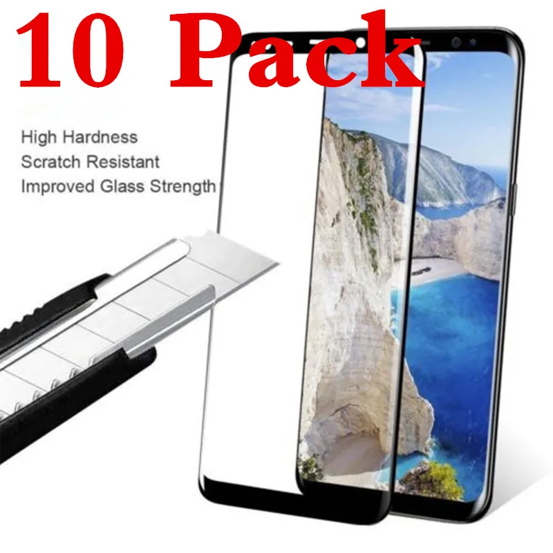 10 упак. 3D изогнутое полное покрытие закаленное стекло для Samsung Galaxy S10/10 +/S7Edge/S8/S8