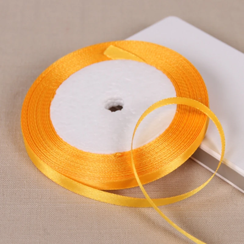 (25 yards/roll ) 6mm Single Face Satin Ribbon Wholesale Gift Packing Christmas Ribbons 22faced