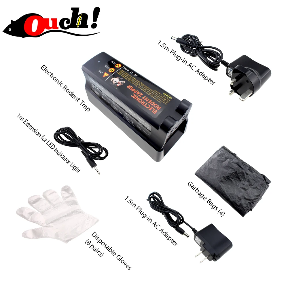 OUCH Electrocute электронный рэп ловушка мыши мышь грызун Высокое напряжение США