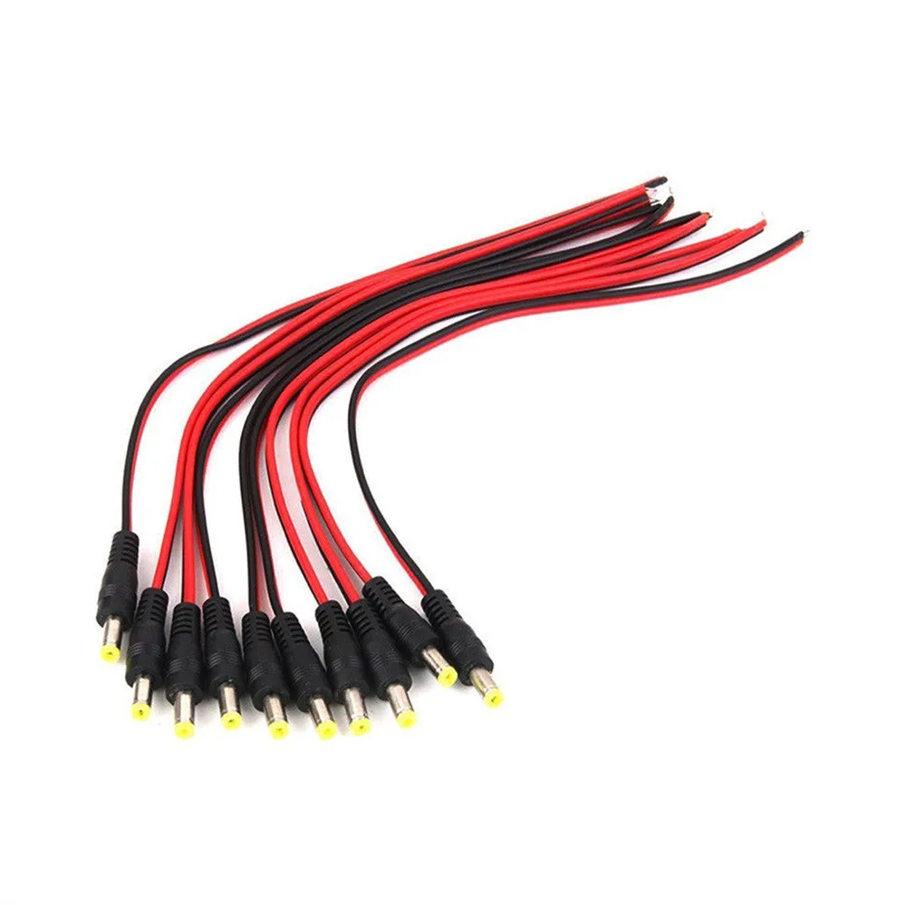 

Ecosin2 Computer Cables & Connectors 10pcs 12V DC Power Pigtail Male 5.5 x 2.1mm Cable Plug Wire For CCTV Security JB73