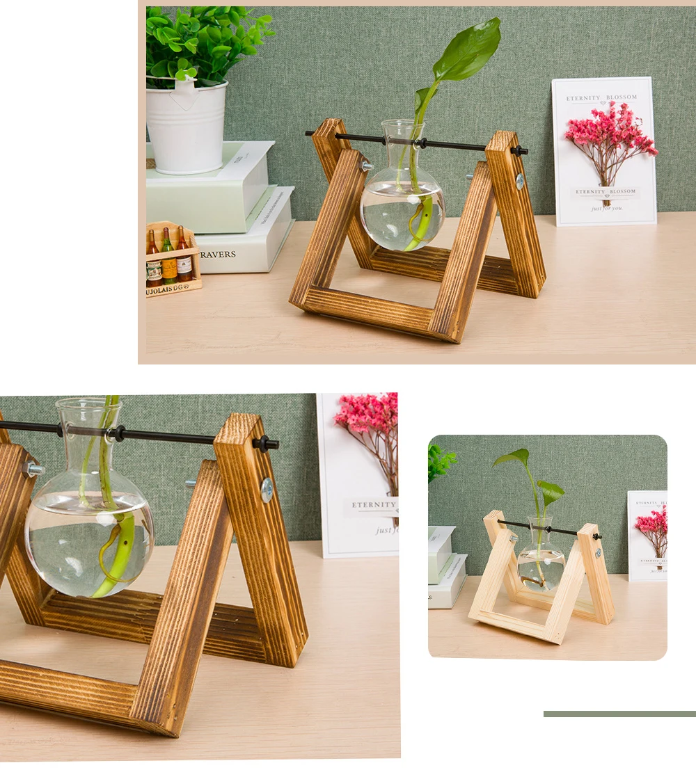 Креативный Гидропоника Террариум для растений деревянная подставка