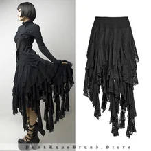 Панк рейв женская готическая Черная Асимметричная юбка от вечерние юбки для сцены клуба Хэллоуин Harajuku для женщин