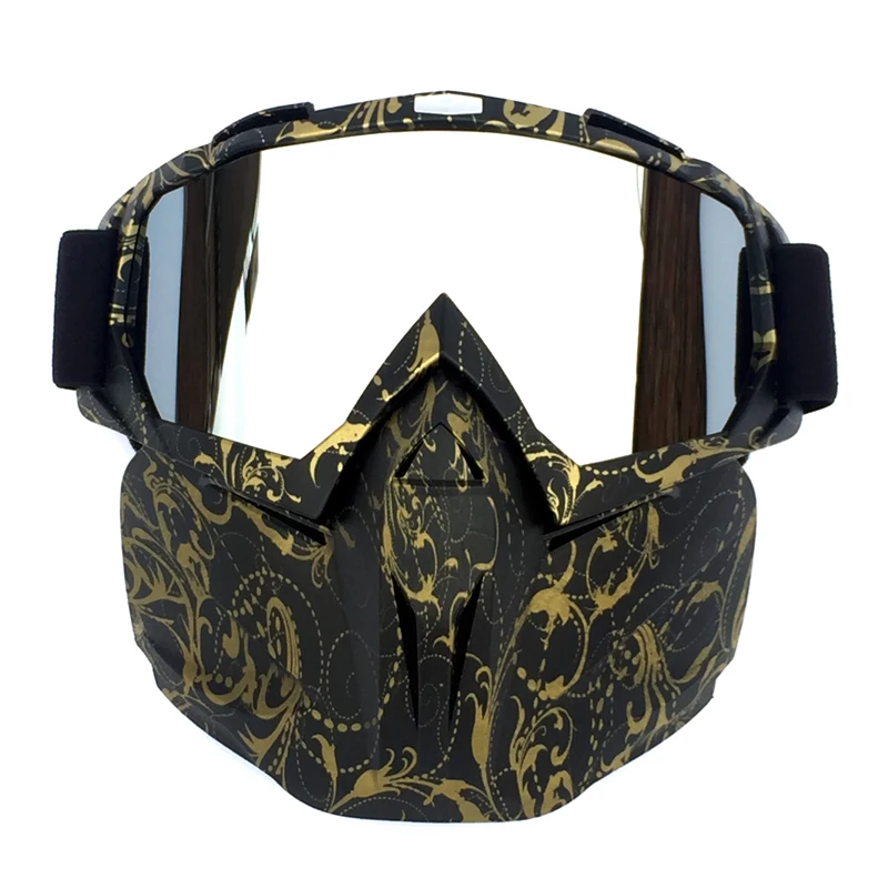 Máscara extraíble Modular para ciclismo, gafas de estilo de carbono, filtro de boca para hombres, perfecto para casco de motocicleta de cara abierta