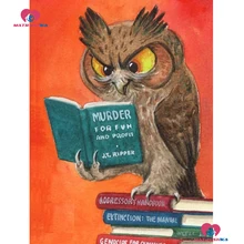 Пользовательские 5d поделки алмазов картина полностью, чтения сова, вышивка бисером, мозаика продажи, вышивка крестиком, аксессуары, рукоделие, животных, узор