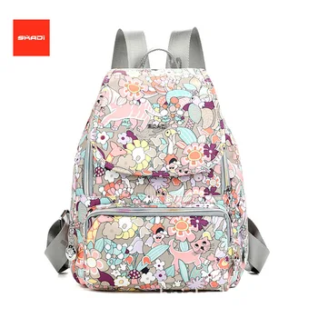 

SKADI Brand Women Backpack Waterproof Oxford Lady Casual Shoulder Backpack Girls Cartoon Dream Forest Printing Schoolbag Mochila