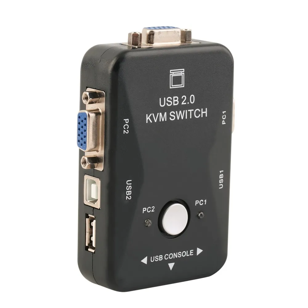 2 Порты USB 2,0 VGA/SVGA KVM переключатель коробки для обмена мониторы клавиатура мышь в наличии