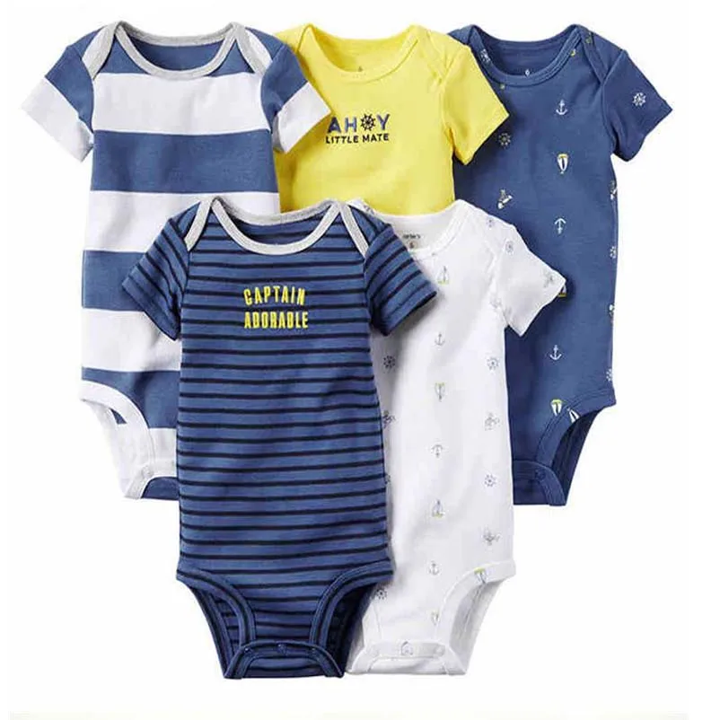 2018 Spring Autumn short Sleeve 5pcs, 4pcs of set  Original bebes Baby Boy Girl clothes set Newborn Bodysuit kids Clothing