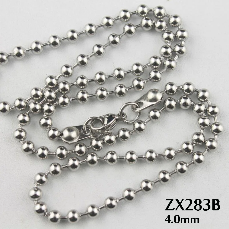 200pcs use lobster clasp 16" 36" length stainless steel necklace 4.0mm