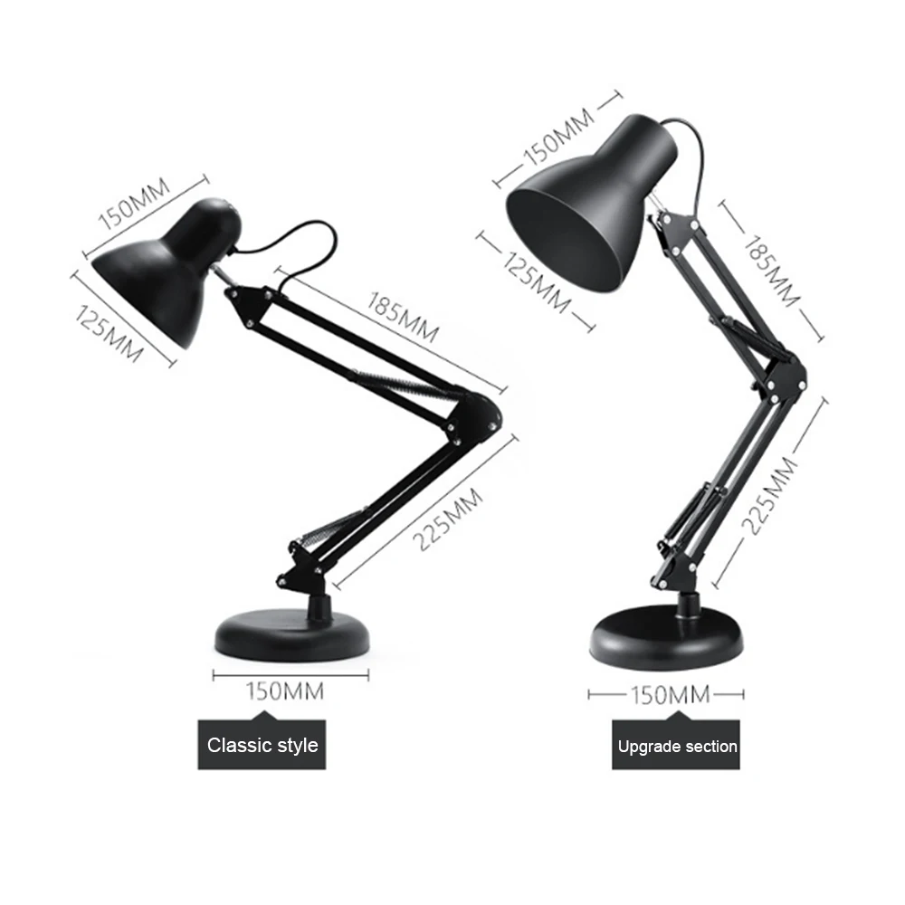 

Creative iron lamp, table lamp, metal arm, LED light, not just texture; office long arm work desk lamp led reading lamp reading