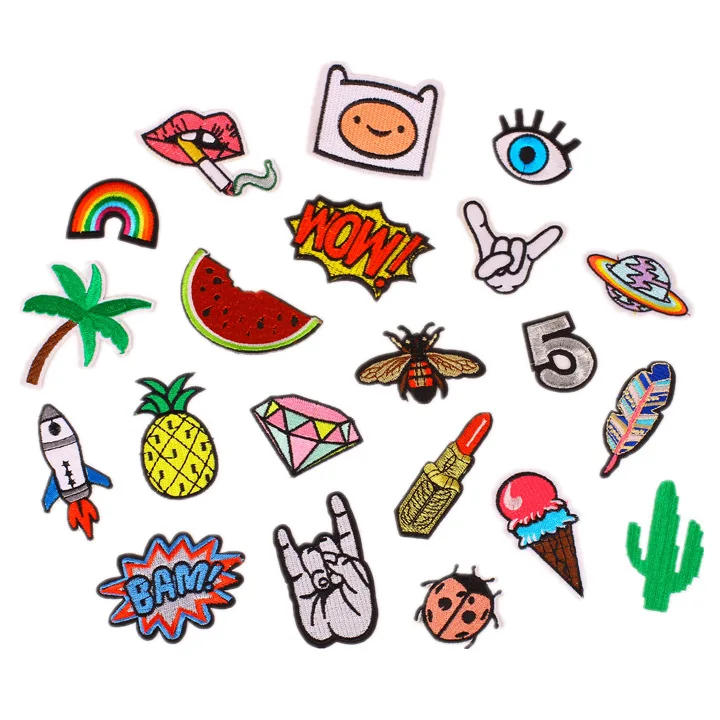 

GUGUTREE embroidery star patches trees patches badges applique patches for clothing ZK-224