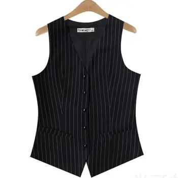 

Spring and Autumn new brand women striped suit vest women's ol waistcoat plus size xxxl
