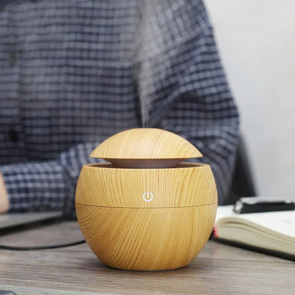 

Wood Mini Ultrasonic Humidifier Household DC5V 2W USB Aroma Diffuser Charging Humidifier Home Aroma Diffuser Air Mist Purifier