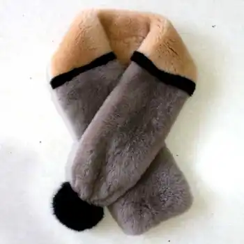 

Russian Winter Thick Soft Warm Genuine Fur Scarf Collar Woman Fur Pompom Ball Scarf Female Real Rex Rabbit Fur Scarves Shawl