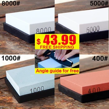 

RSCHEF 4pcs set whetstone 400 1000 5000 8000 grit professional knife sharpener sharpening stone knife stone angle guide free