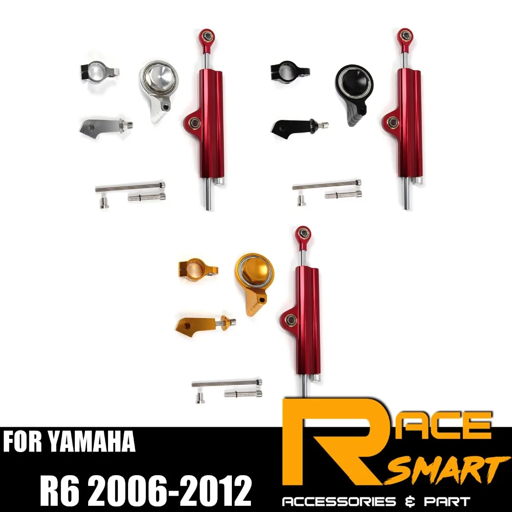 

For YAMAHA R6 2006 - 2012 Steering Damper Stabilizer Kit Motorcycle accessories CNC R-6 R 6 2007 2008 2009 2010 2011 2012