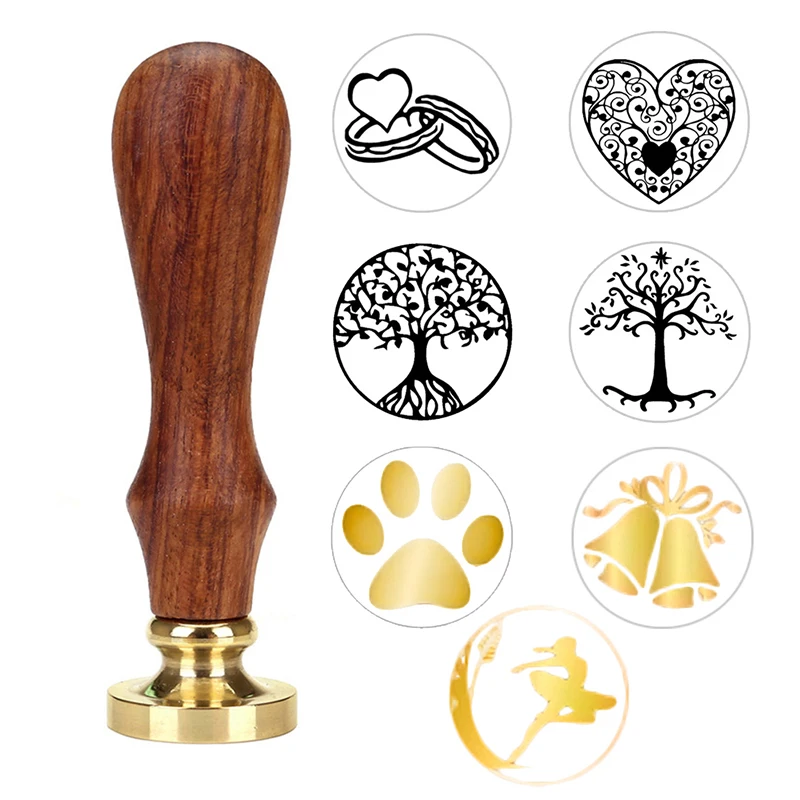  1pc Tree Pattern Wax Seal Stamp Retro Wooden Antique Sealing Wax Scrapbooking Stamps Craft Wedding 