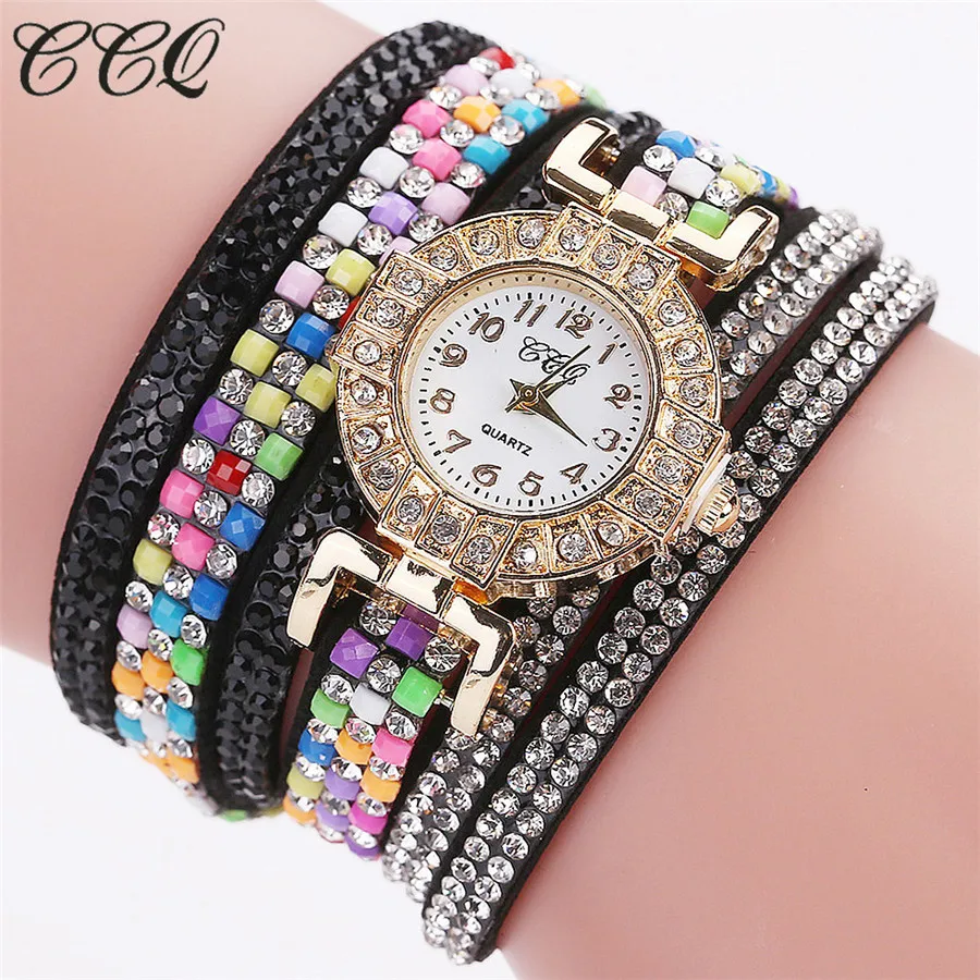 

2017 CCQ Fashion Luxury Women Rhinestone Bracelet Watch Ladies Quartz Watch Casual Women Wristwatch Relogio Feminino C115