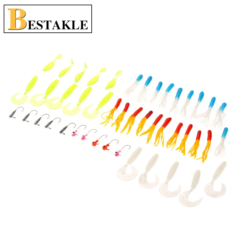 2018 Value Novice Recommended: Lure Bait Kit Soft Set 35 + 10 Head Hook Insect Black Sea Bass | Спорт и развлечения