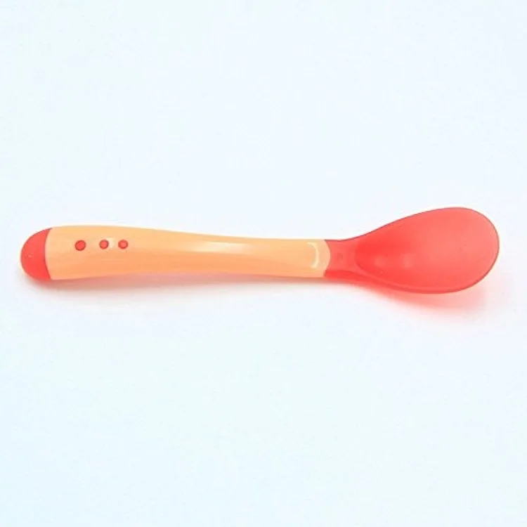 

1 Set Baby Spoon Temperature Sensing Fork Safety Silicone Flatware