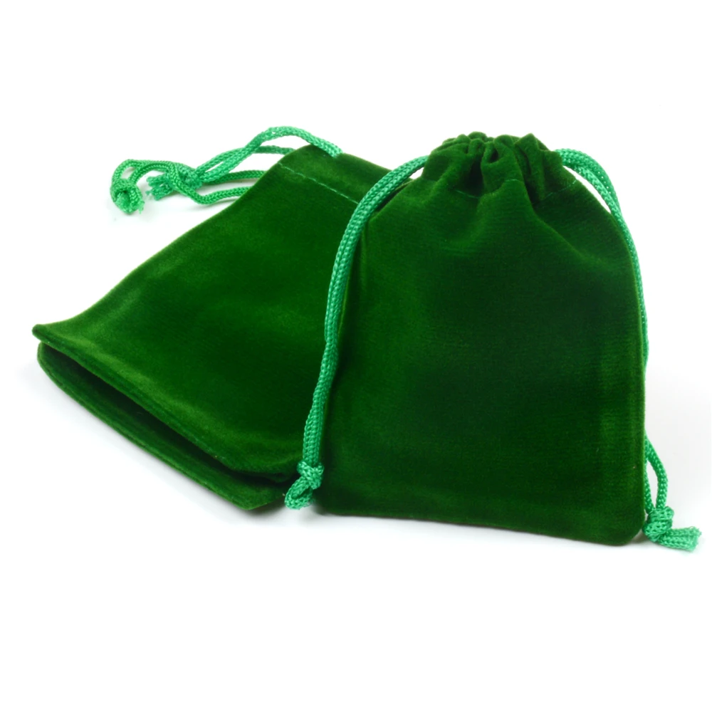 50pcs/lot Green Velvet Bag 7x9cm Small Jewelry Charms Gift Packaging
