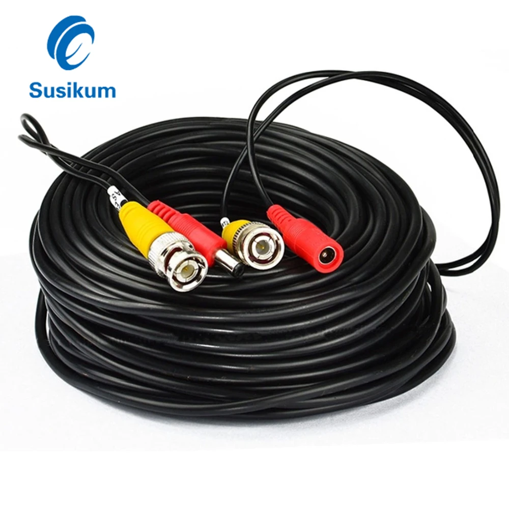 20M Meters BNC Video Cable And Adapter Power 12V DC Integrated Cable