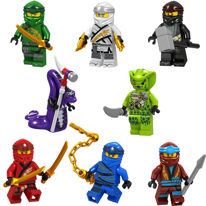 

NEW Ninja Figures Kai Jay Cole Zane Nya Lloyd Chokun With Weapons Ninjagoes Figure Building Blocks Toys Compatible Legoed toys
