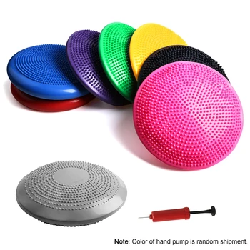 

33CM Yoga Balance Disc Ball Pad Inflatable Stability Massage Gym Fitness Wobble Cushion Free Hand Pump Durable Universal Sports